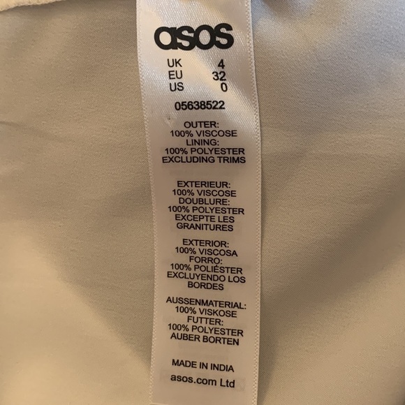 ASOS White and Pink Ombre Dip Dye Lace Flare Dress with Cold Shoulder Size 0 - Picture 6 of 7